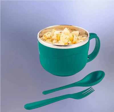 ADMONITION Stainless Steel, Plastic Sauce Bowl For Maggi, Noodles, Pasta, Snacks, Soup, Salad, Dessert(Pack of 1, Green)