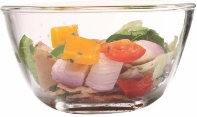 RKPL Borosilicate Glass Serving Bowl Borosilicate Glass Bowl Microwave Safe 500 ML pack of 2 Disposable(Pack of 2, Clear)