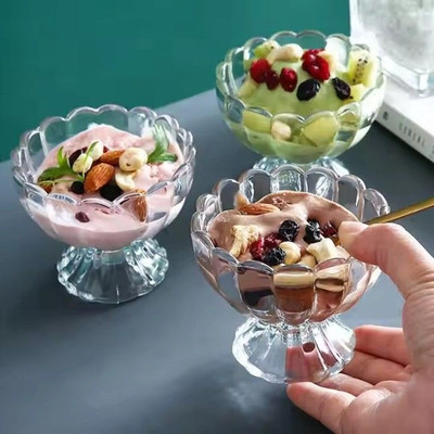 hkb Glass Dessert Bowl(Pack of 6, White)