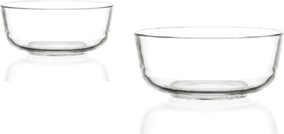 DSRPC Glass Mixing Bowl Borosilicate Glass Mixing & Serving Oven & Microwave Safe(1200 ml 2300 Ml)(Pack of 2, Clear)
