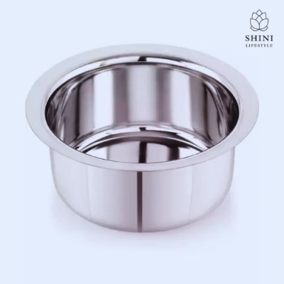 SHINI LIFESTYLE Stainless Steel Serving Bowl Stainless steel Bhagona(patila), Steel Rounded Patila, milk pot and tope 3L(Pack of 1, Silver)