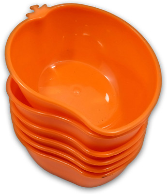 Inpro Plastic Serving Bowl Stylish Mango Shape Plastic Bowls in 6 Orange Color for Snacks(Pack of 6, Orange)