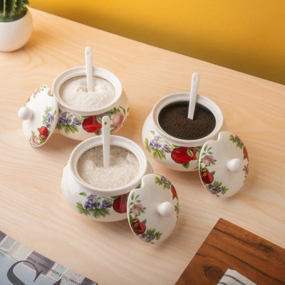 TAKISSO Ceramic Candy Bowl Ceramic Bowl with rack 350ml each(Pack of 3, White)