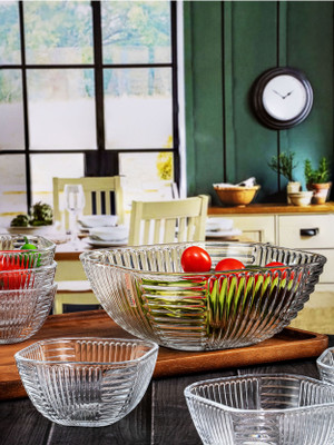 Goodhomes Glass Dessert Bowl Bowl::Bowl Set::Glass Bowl Set::Dessert Bowl Set::7 pcs Bowl Set::Pudding Bowl(Pack of 7, Clear)