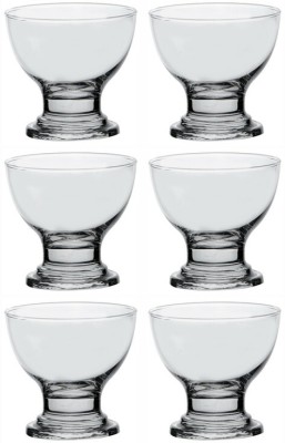 ROXX Glass Dessert Bowl Splenda Footed Bowl(Pack of 6, Clear)