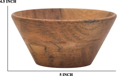 OGGN Wooden Serving Bowl Disposable(Pack of 1, Brown)