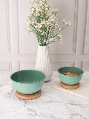 Ceramicto Aluminium Serving Bowl(Pack of 2, Green)