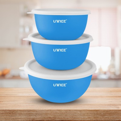 UNINOX Stainless Steel, Plastic Vegetable Bowl Disposable(Pack of 3, Blue)