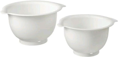 IKEA Polypropylene, Plastic Mixing Bowl Digital Shoppy VISPAD Mixing bowl, set of 2, white(Pack of 2, White)