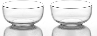 IndusBay Borosilicate Glass Mixing Bowl 2 Pcs 450 ML Small Mixing Serving Borosilicate Microwave safe Bowl(Pack of 2, Clear)