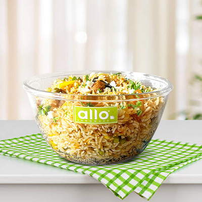 Allo Glass Mixing Bowl Oven & Microwave Safe Bowls, Dishwasher & Freezer Safe, 2100ml(Pack of 1, Clear)