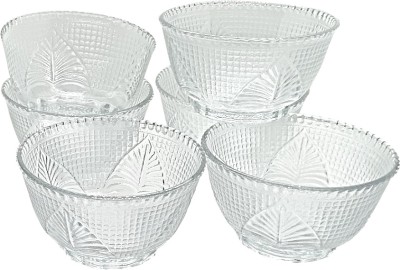 crockware Glass Serving Bowl Crockware Crystal Clear Bowl(Pack of 6, Clear)