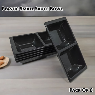 Inpro Plastic Sauce Bowl Serve in Style with our 6-Piece Plastic Small Sauce Bowl Set in Black Color(Pack of 6, Black)