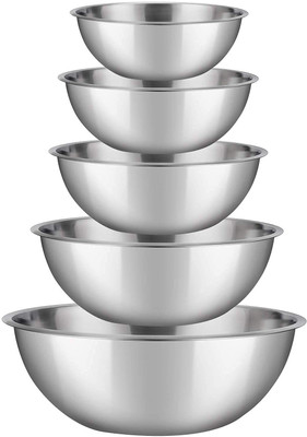HM EVOTEK Steel Cereal Dispenser  - 500 ml, 800 ml, 1000 ml, 1500 ml, 1800 ml(Pack of 5, Silver)