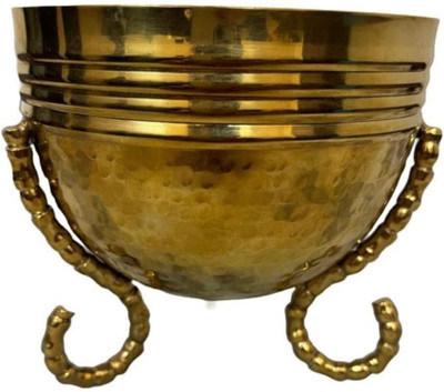 HABEEB INC Stainless Steel Serving Bowl Disposable(Pack of 1, Gold)