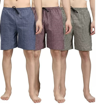 visgo Checkered Men Multicolor Bermuda Shorts