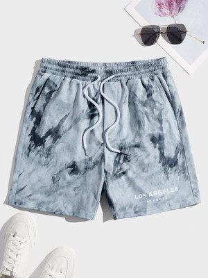 BALHARIS Graphic Print Men Grey Basic Shorts
