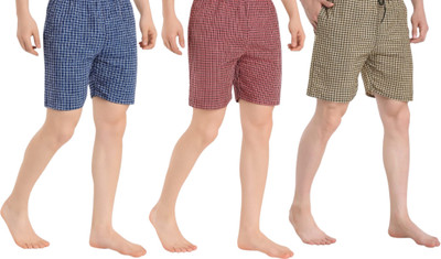 Zett Now Cotton Checkered Shorts Combo Printed Men Boxer