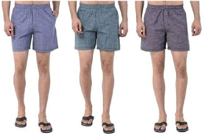 JS Fashion World Checkered Men Boxer