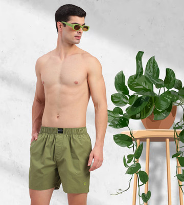 FREECULTR Men's Silky Soft, Non-Pilling Micromodal All Day Boxer Shorts with Dual Deep Side Pocket Solid Men Boxer