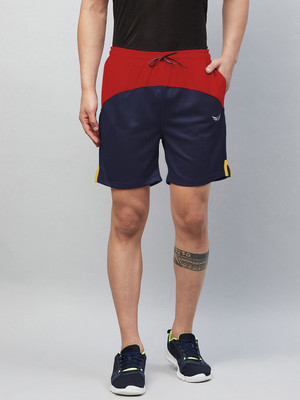 Crease & Clips Color Block Men Blue, Red Boxer Shorts