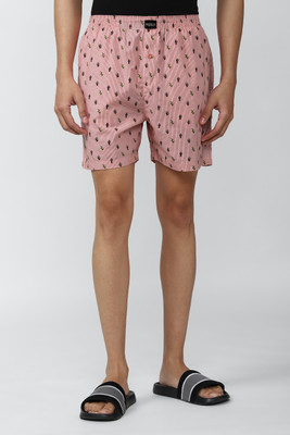 PETER ENGLAND Printed Men Pink Regular Shorts