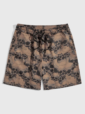 BALHARIS Graphic Print Men Brown Basic Shorts