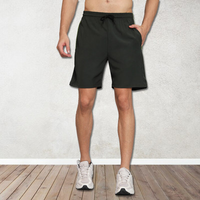 METRONAUT Color Block Men Dark Green Casual Shorts