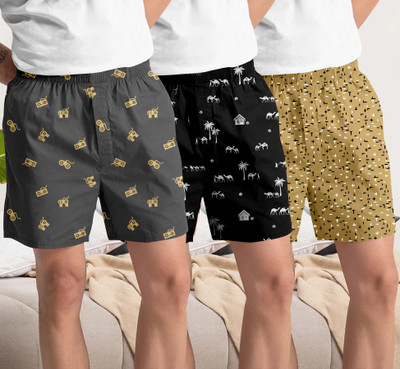 GLOBAL NOMAD Printed, Self Design, Geometric Print Men Boxer