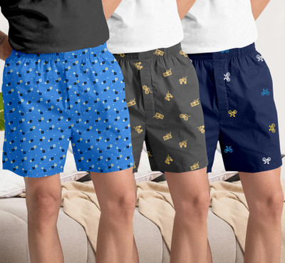 GLOBAL NOMAD Printed, Self Design, Geometric Print Men Boxer