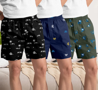 GLOBAL NOMAD Printed, Self Design, Geometric Print Men Boxer