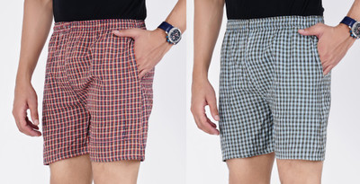 Butea Crape Checkered Men Boxer