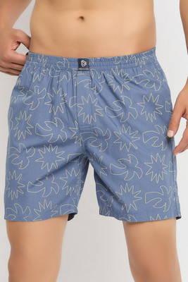 John Players Cotton Geometric Print Grey Printed Men Boxer