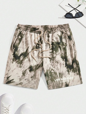 BALHARIS Graphic Print Men Beige Basic Shorts
