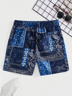 BALHARIS Color Block Men Blue Casual Shorts