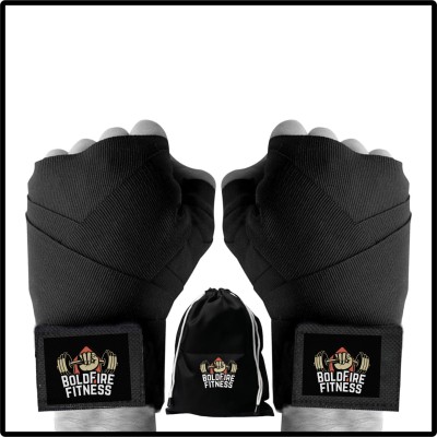 BoldFire Premium Boxing Hand Wraps Kickboxing Handwraps for Boxing Gloves for Men, Women Black Boxing Hand Wrap(Black, 250 cm)