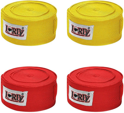 Lordz Boxing Hand Wrap, Bandage Red and Yellow combo Pack Red, Yellow Boxing Hand Wrap(Red, Yellow, 120 inch)