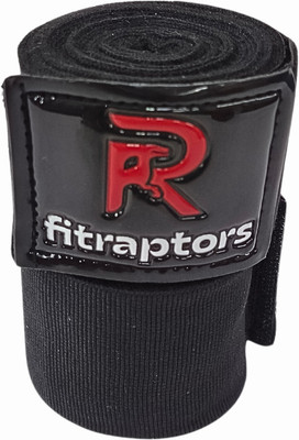 FITRAPTORS Cotton Boxing Hand Wrap with Thumb Loop Black Boxing Hand Wrap(Black, 300 cm)