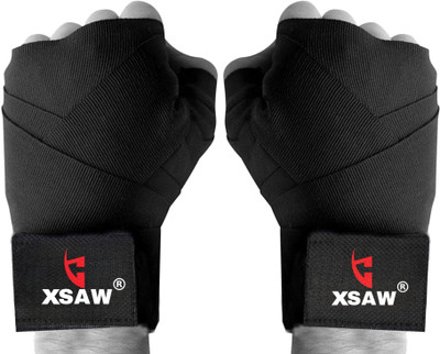 ONE LIFEN COTTON Professional weight Lifting / Stretchable cotton (1 Pair) Black Boxing Hand Wrap(110 inch)