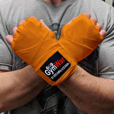 GymWar Boxing Bandage Hand Wraps Supports Brace Punching Assistance for Men and Women Orange Boxing Hand Wrap(Orange, 113 inch)