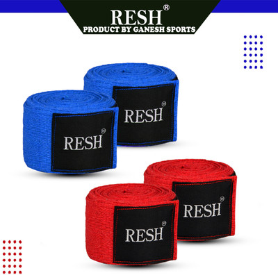 RESH (Blue / Red) Pack of 2 pair Indian Professional Boxing Hand Wrap(120 inch)