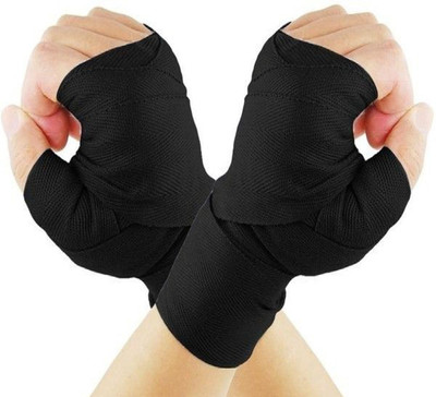 Monika Sports Hand Wraps for Exercise Gym & Fitness Black Boxing Hand Wrap(Black, 108 inch)