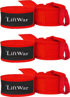LiftWar Boxing hand wraps combo 3 pair red Boxing Hand Wrap(120 inch)