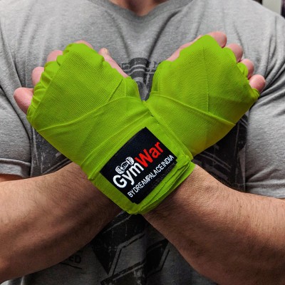 GymWar Boxing Bandage Hand Wraps Supports Brace Punching Assistance for Men and Women Green Boxing Hand Wrap(Green, 113 inch)