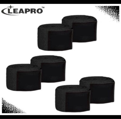 Leapro Black (Pack of 3) Boxing Hand Wrap(3 mm)