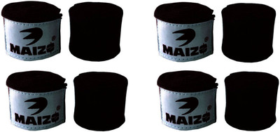 MAIZO 4 Pair Stretchable 100 Inch Hand wraps Wrist Support(Black)