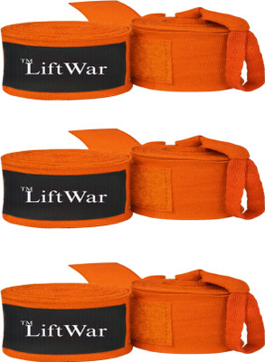 LiftWar Boxing hand wraps combo 3 pair orange Boxing Hand Wrap(120 inch)