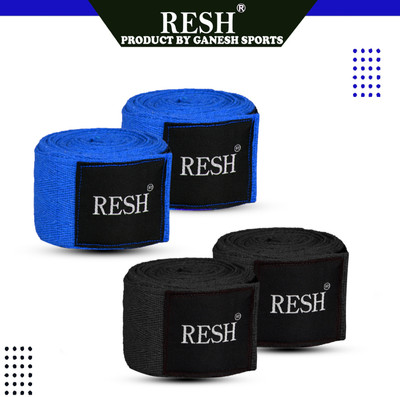 RESH (Blue / Black) Pack of 2 pair Indian Professional Boxing Hand Wrap(120 inch)