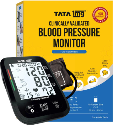 TATA 1mg BP-04 Clinically Validated Blood Pressure Monitor with Gold Plated Microprocessor Bp Monitor(Black)