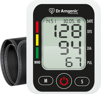 Dr Amgenic Digital Blood Pressure Monitor AH-01 BP Machine With Voice Function Bp Monitor(White, Black)
